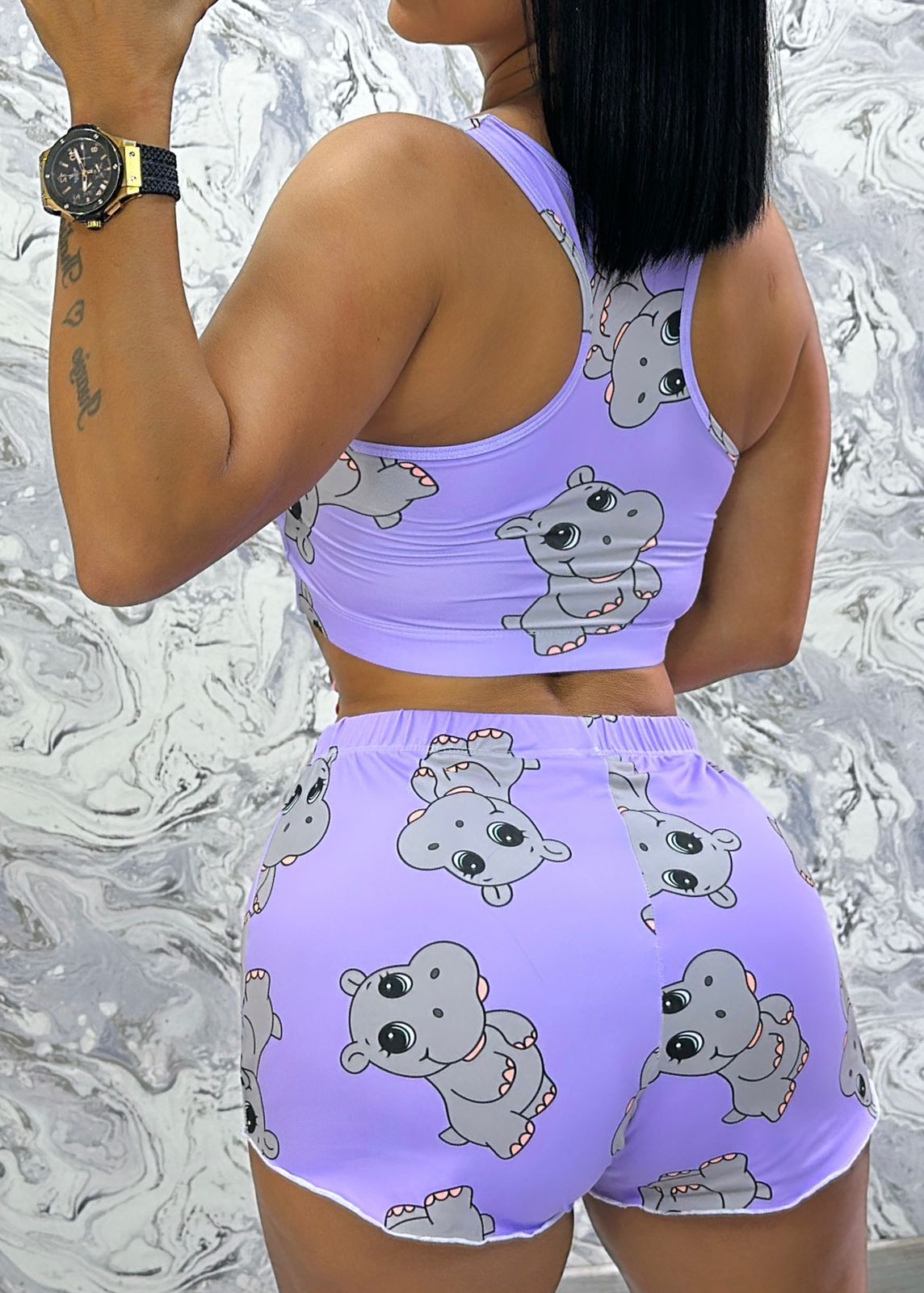 Pijama Happy Hippo – Lila
