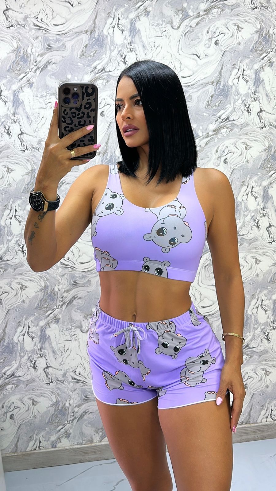 Pijama Happy Hippo – Lila